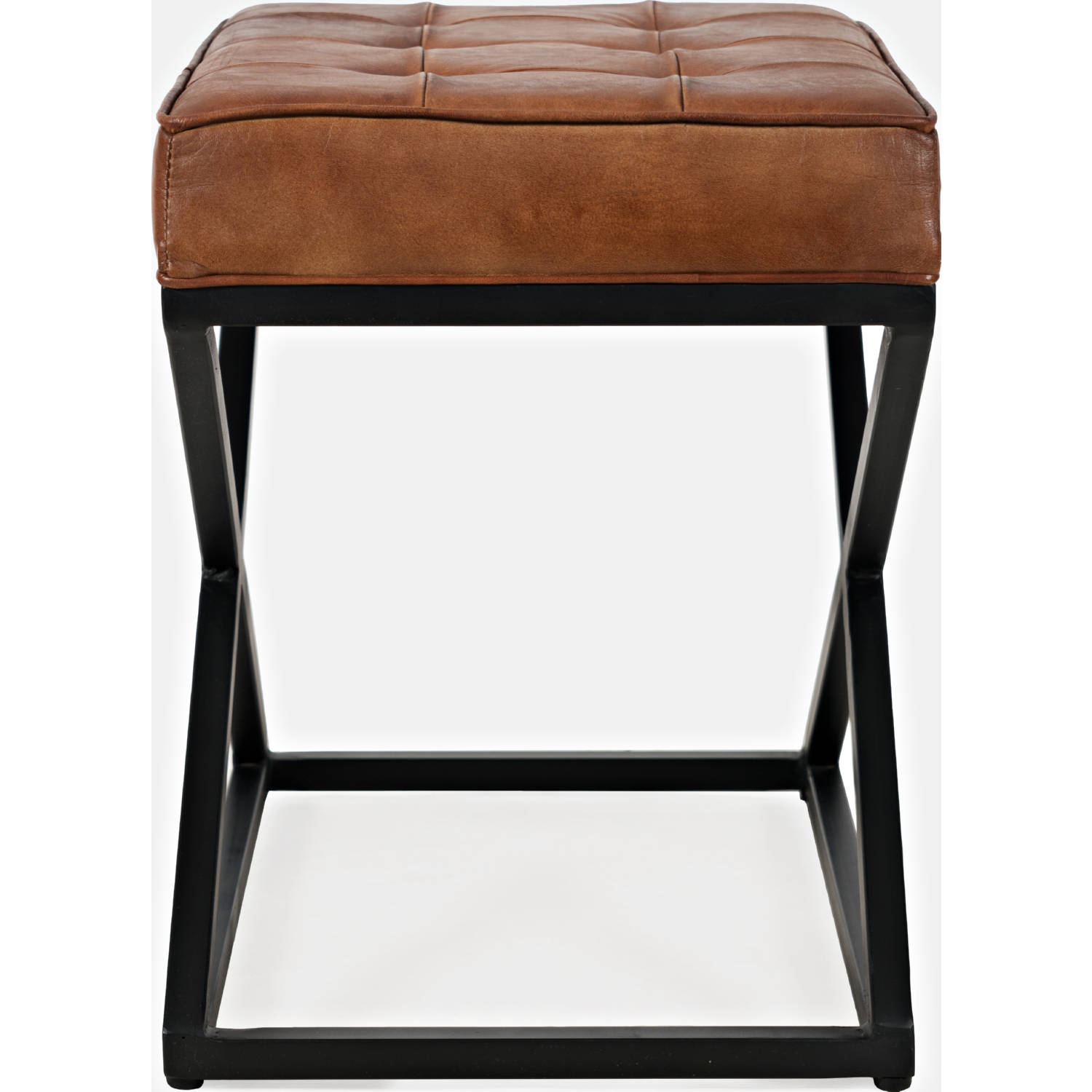 Jofran 1730-77 Global Archive Ottoman in Saddle Brown Leather